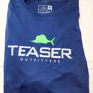 TEASER quick dry dark Blue and Green Short Sleeve Tee Mens Size Medium